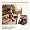 1 Pair Casual Wear Doll PU Leather Shoes Lightweight 20cm Doll Leather Boots  DIY Doll