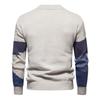 Men's Colorblock Casual Sports Pullover Retro Cable Warm Knit Long Sleeve Sweater