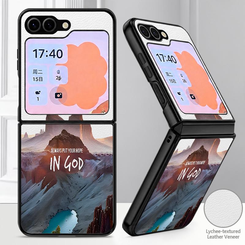 Чехол «Горный пейзаж» для Samsung Galaxy Z Fold 8 Ultra 7 6 5 Fold8 Fold7 Fold6 Роскошная кожаная накладка Жесткая складная крышка для телефона