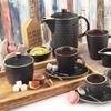 Filiżanka Czarna ze Spodkiem Ceramiczna do Picia Kawy Herbaty 235 ml