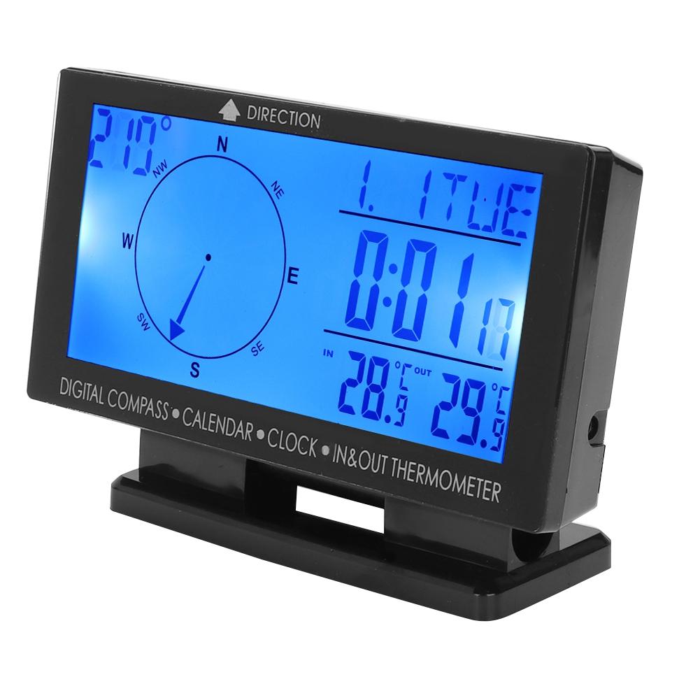 CD60 Multifunctional Digital Car Automobile Thermometer Gauge with Time Navigation Function