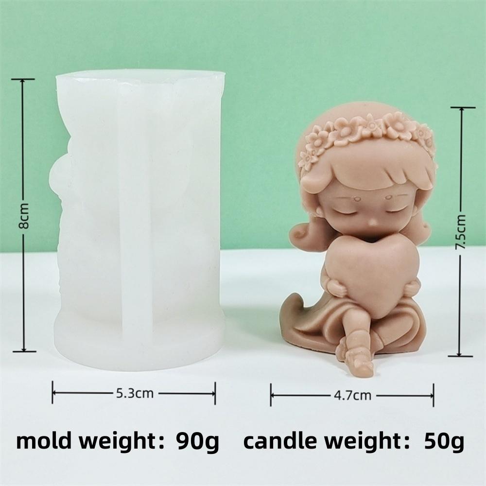 3D Силиконовая форма для свечи «Девочка, собирающая цветы», DIY, Крылья желаний, Девочка, свеча, форма для гипса, мыла, смолы, инструмент для выпечки шоколадного торта, подарок