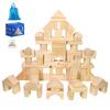 Строительные блоки, 100 деталей, деревянные строительные блоки, 9 форм, сумка для хранения в комплекте, от 12 месяцев, простые, развивающие игрушки для малышей, игрушки, неокрашенные,