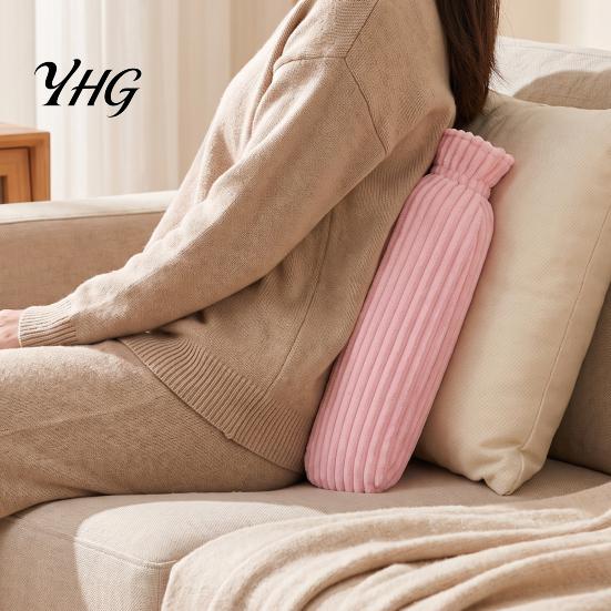 Explosion Proof Water Warmer 500/1000ML Long Hot Bottle with Plush Cover, Leak-Proof Bag, Menstrual Cramp Pain Relief Bag Cover
