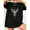 Oversized T Shirt Black Phoenix Graphic Print Casual Streetwear Top For Women Summer Fashion Trendy Loose Fit Tunic Style Top