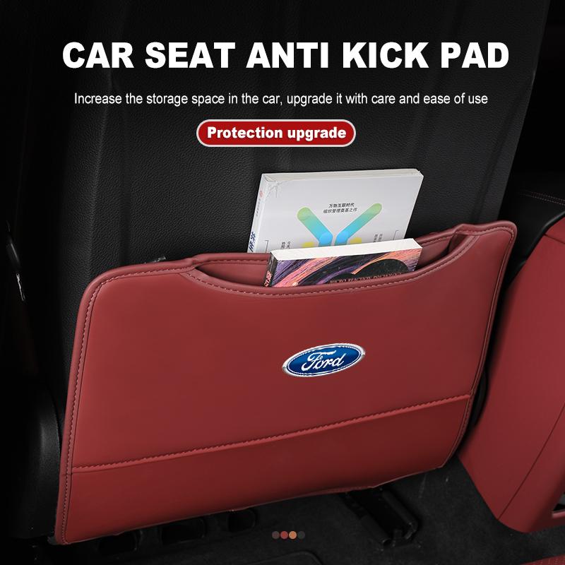 AKP1 For Ford Universal Car Seat Kick Shield Leather Anti Dirt Back Protector Mat Focus mk2 mk3 mk4 Fiesta Ranger Mondeo S-MAX Kuga