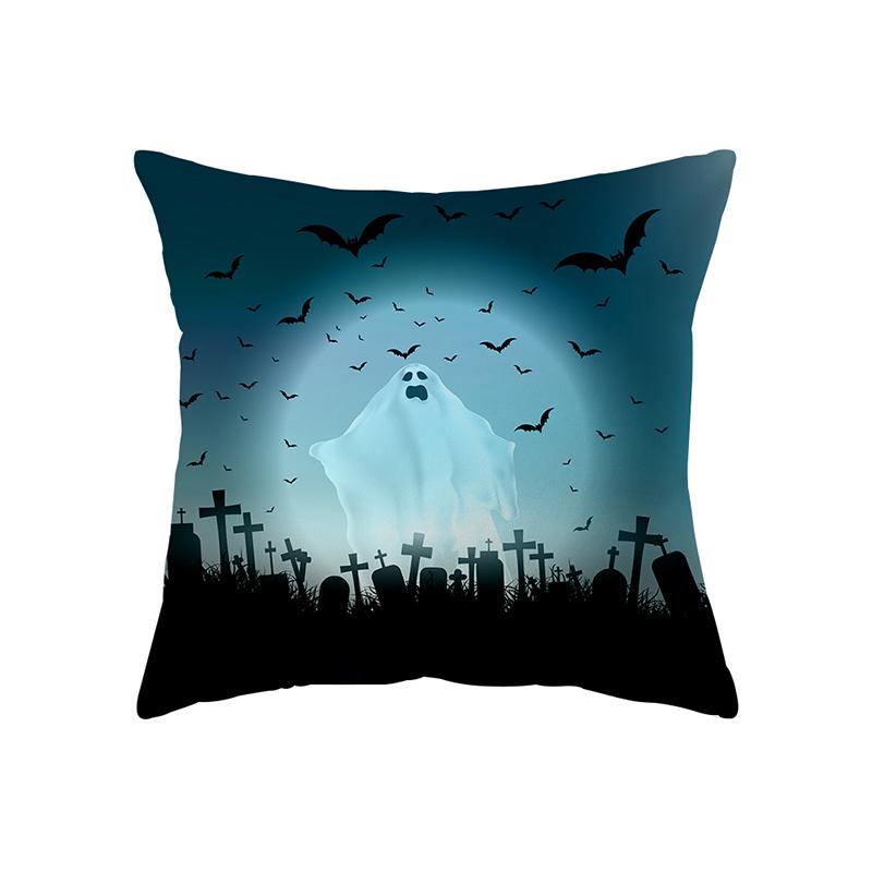 Страшная тема Хэллоуина, тыква, летучая мышь, черный кот, принт, чехол для подушки, домашний декор, декор для дивана, наволочка