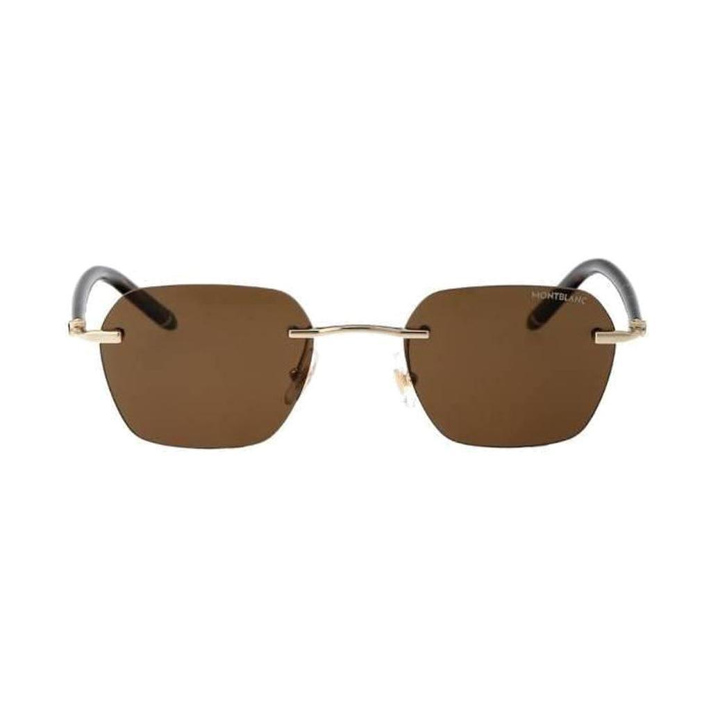 Montblanc Windproof Fine Leg Metal Irregular Shape Sunglasses Men sunglasses Black MB0270S004