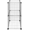 8 Piece Pet Cage Black 35 x 35 cm Steel