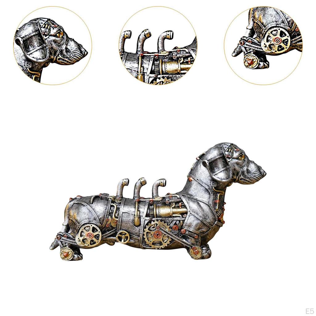 Механическая статуэтка панка, коллекционные украшения для животных, современная смоляная поделка в стиле стимпанк для входа