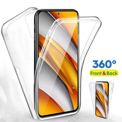Защитный чехол 360 на весь корпус для Xiaomi Poco M6 X6 C65 X7 F7 C85 Redmi 13C 15C 14C 15 Note 14 10 12 Pro 13T 11T 14T 15T 13 11 Двусторонний прозрачный чехол