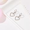 Simple Hollow Love Earrings Small Fresh Wild Metal Peach Heart Earrings Cute Female Jewelry AVE