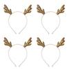 Rudolph's Minimalistic Look Completes with a Deer Antler Headband, Gold, 4 Pieces.