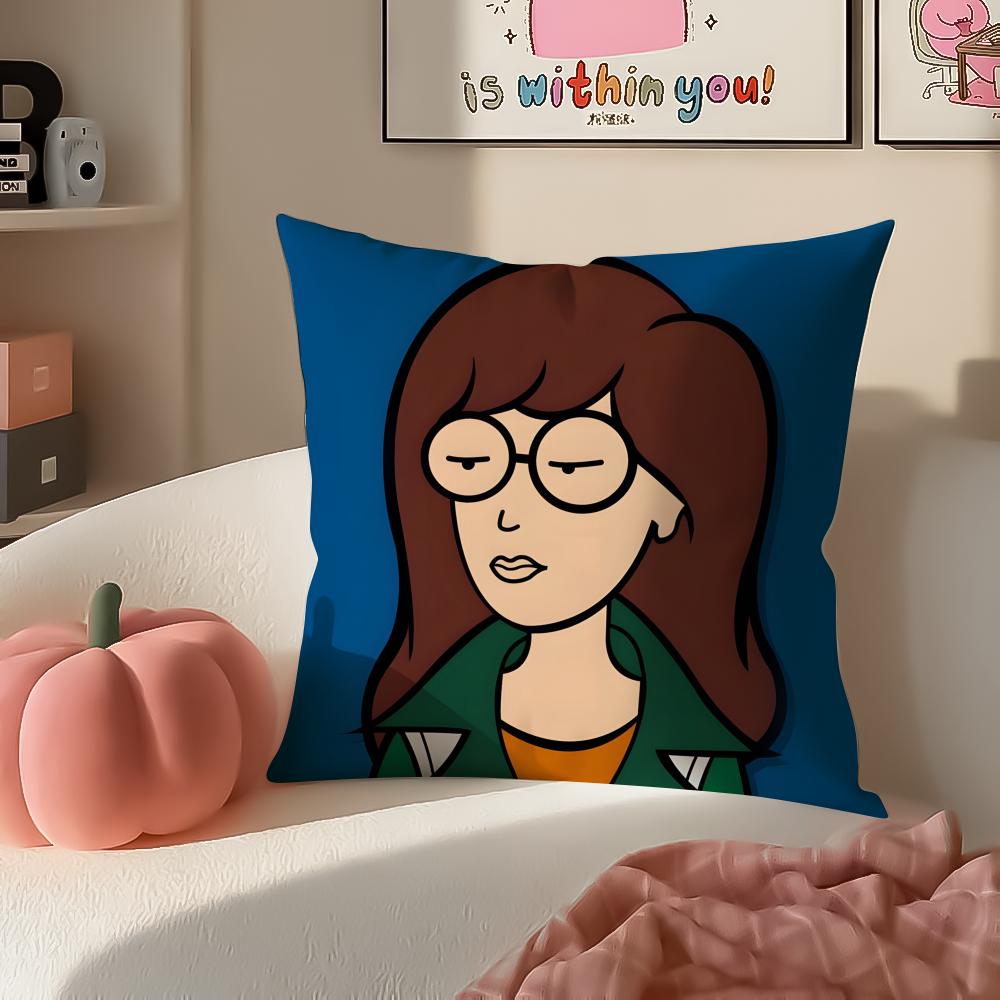 Witty Satirical American Cartoon DDaria Cushion Cover Pillowcase Short Plush Invisible zipper Room Sofa Cushion Cover