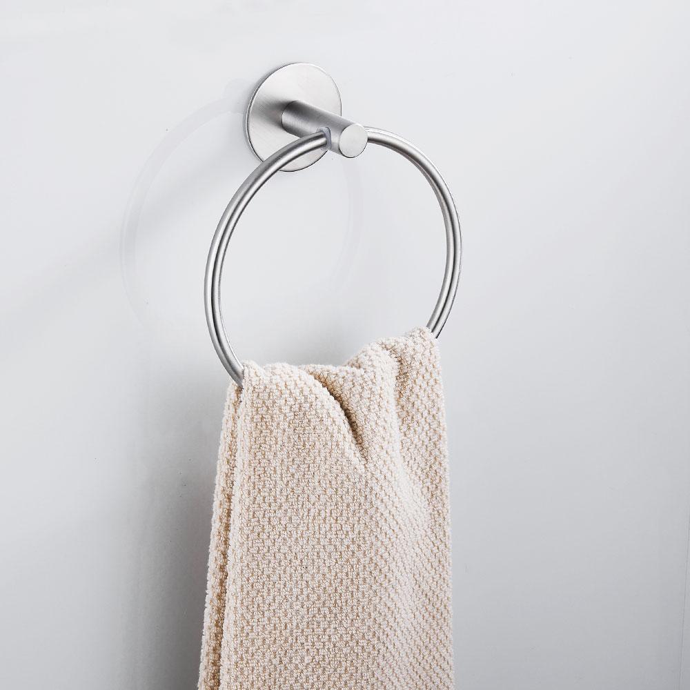 Towel Ring Stainless Steel Heavy Duty Hand Towel Holder Self Adhesive No Drilling Towel Rack for Home Hotel Bathroom Kitchen