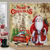 GAEMerry Christmas Шторы для ванной Снеговик Рождественская елка Подарок Красный грузовик Полиэстер Моющаяся штора для душа Ванная комната D