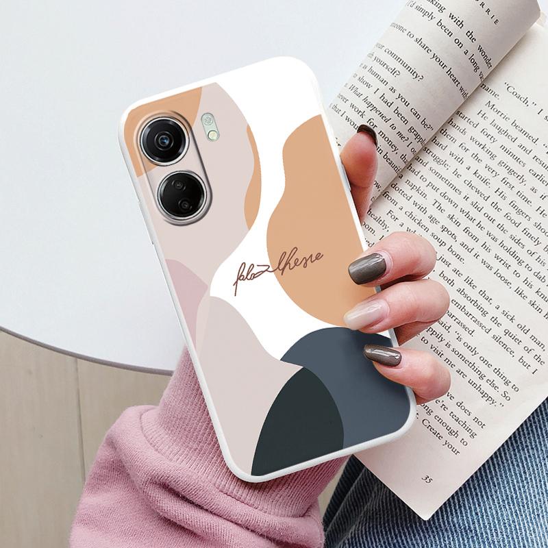 Cute Cat Case For Redmi 13C 4G Silicone Soft Back Cover Lovely Cartoon Painted Capa Shell For Redmi 13 14C 12 12C Couple Bags