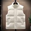 Autumn Winter Men's Warm Windproof Vest Casual Basic Style Solid Color Stand Collar Padded Waistcoat Male Stylish Outwear Jacket