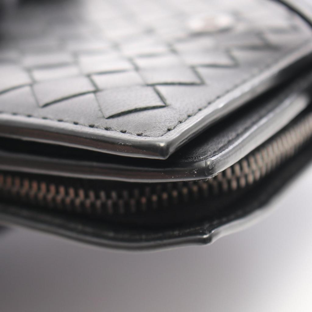 Used BOTTEGA VENETA Intrecciato Bi-fold wallet leather Black Used Women