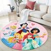 1pc Princess Round Area Rug,Non Slip,Machine Washable Polyester Carpet for Living Room,Bedroom Decor