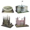 Роскошный 3D-пазл World Building из 4 наборов: Белый дом + Колизей + Фамильский собор + Лондонский Тауэр, Корея