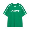 Li Ning Fashion Breathable Letter Round Neck Pullover Short Sleeve T-Shirt Unisex Tops Cool-Pine-Green AHSUD29-3