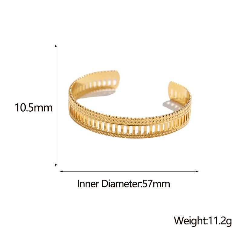 Waterproof Hypoallergenic Vintage Open Bracelet Women's Retro Fashion Hollow Stainless Steel Bracelet Temperament Versatile