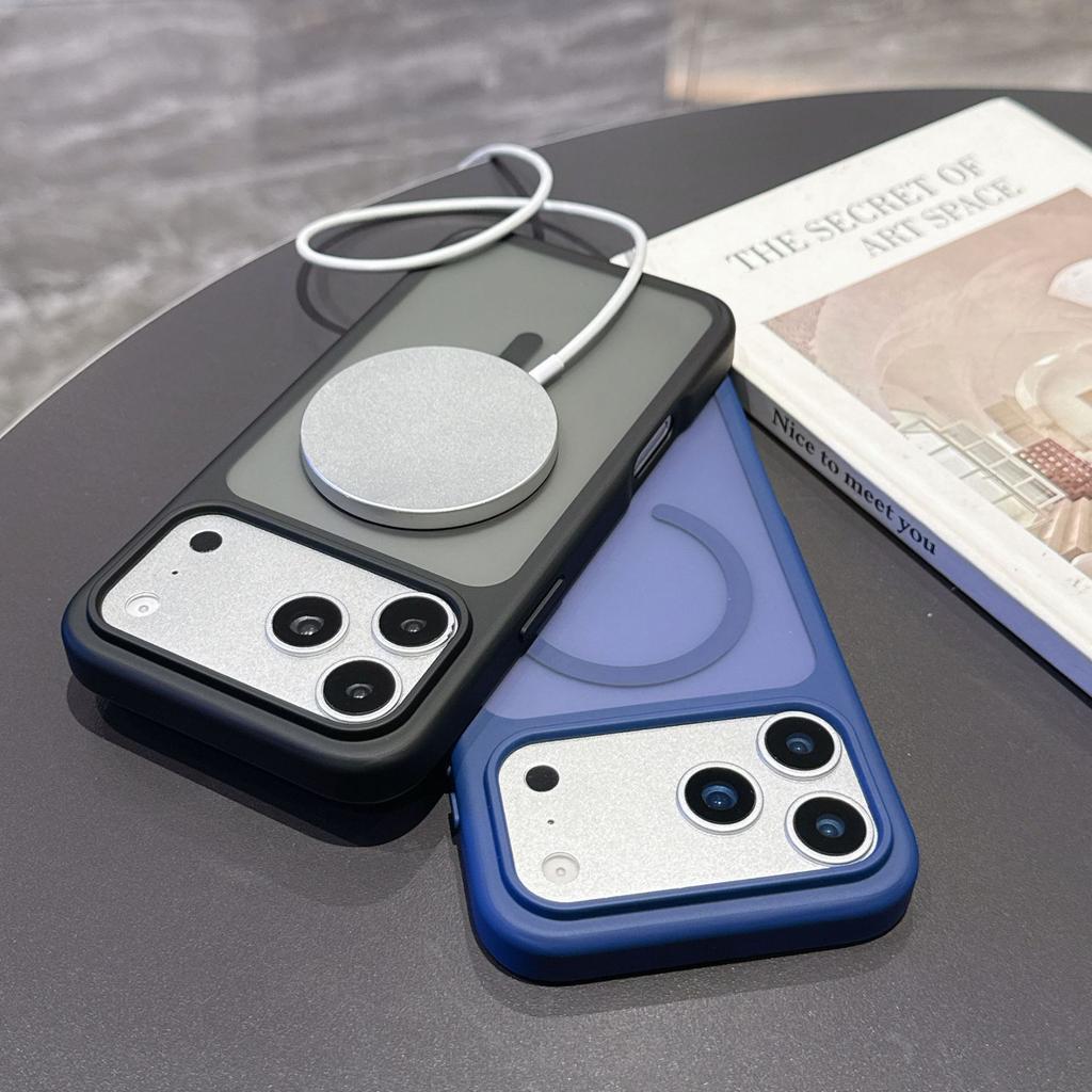 Матовый чехол для Magsafe iPhone 17 Pro Max Air 16 Plus 15 14 13 12 Mag Safe 17Pro Противоударный Полупрозрачный Военная Защита Чехол для Телефона Аксессуары