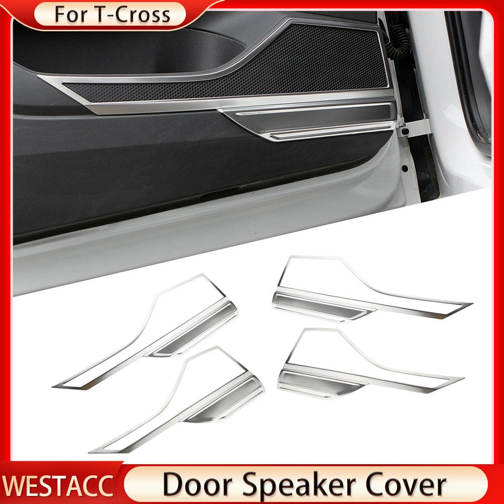 4 шт. автомобильный дверной динамик, рамка, наклейка, наклейка для Volkswagen VW T-Cross Tcross 2018 2022 2023