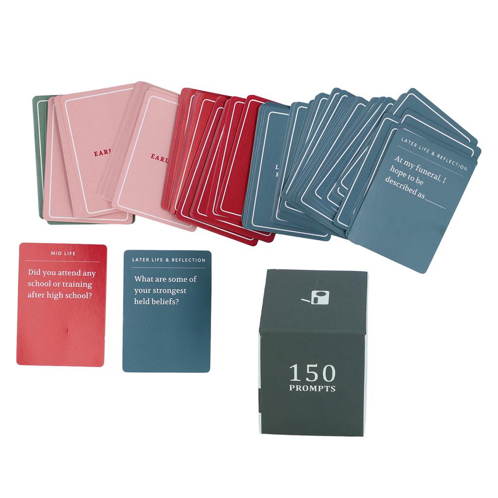Life Story Interview Kit Cards 150PCS Paper Intergenerational Conversation Cards for Home