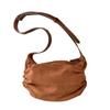 Pleated PU Leather Dumpling Bags With Spacious Compartment For Women Elegant Single Shoulder Bags Crossbody Purse  Brown