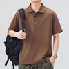 Мужская новая летняя свободная футболка-поло с коротким рукавом, лацканом, тонкая короткая футболка
