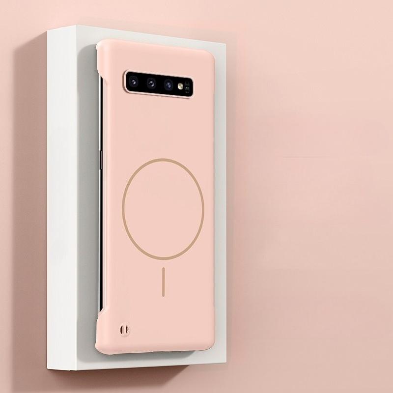 Для чехла для телефона Magsafe без рамки для Samsung S10 Plus S20+ S21 FE S22 S23 Note 20 Ultra Тонкий Бескаркасный Жесткий ПК Магнитная Крышка