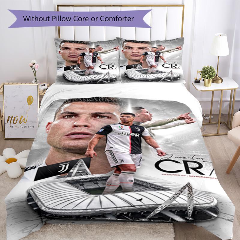 Постельное белье Ronaldo's Legacy Soccer, Дышащий пододеяльник с наволочками, Мягкое постельное белье для спальни, Домашний декор, Идеальный подарок на праздник, День рождения