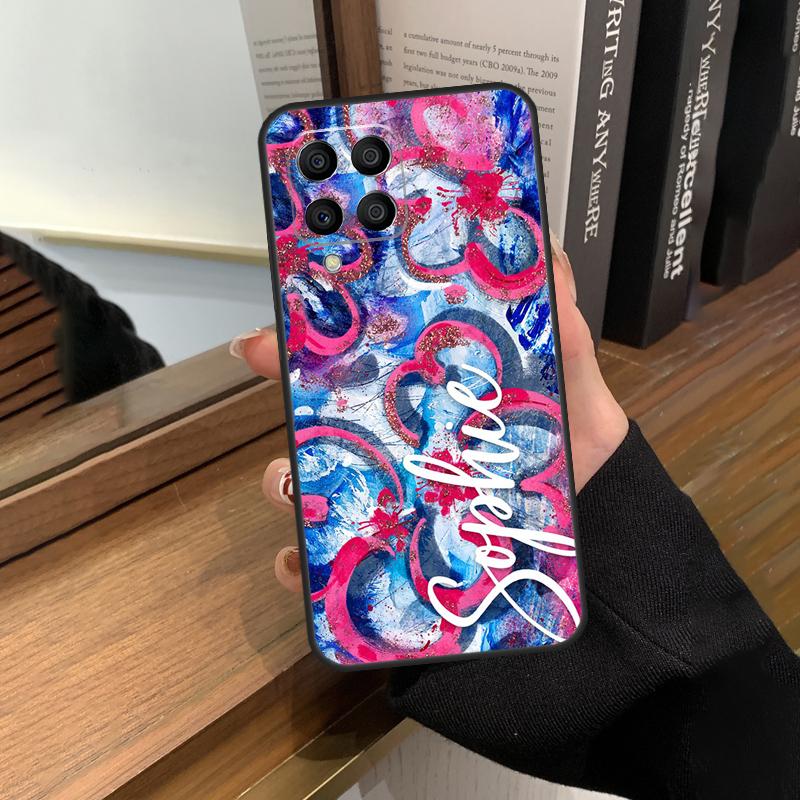 Personalised Name Watercolour Case For Samsung Galaxy M20 M14 M34 M54 M13 M23 M33 M53 M21 M51 M30s M31s M12 M32 M52 Cover
