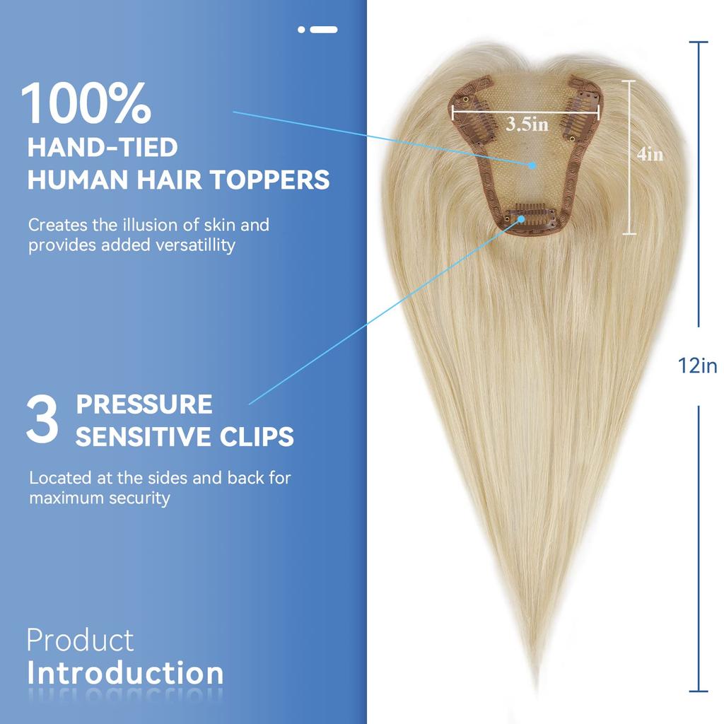 HAIRCUBE Топпер для волос для женщин, завязанный вручную, 100% человеческие волосы Remy с истонченными волосами, покрывающими выпадение седых волос, средняя часть, шелковая основа, зажимы