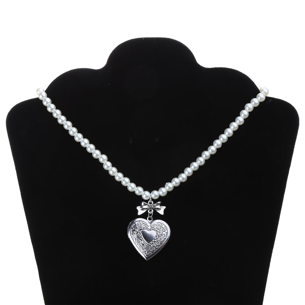 Модное ожерелье с подвеской в виде банта в форме сердца, сладкая жемчужная цепочка, колье-чокер на ключицу, ювелирное украшение, цепочка на шею