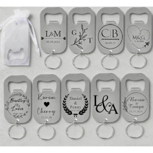 Personalized Engraved Stainless Steel Bottle Opener Keychain Custom Heartfelt Memorial College Bottle Openers Keyring 10/50/60pc