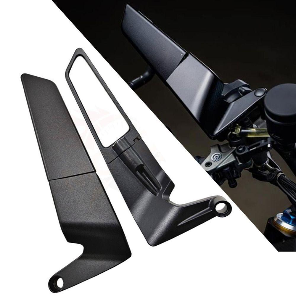 1Pair Frosted Black Stealth Mirrors Aluminum Alloy Adjustable Mirrors For All Mosaic Lens