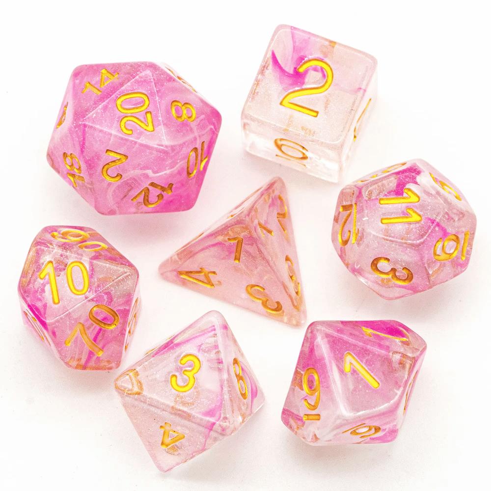 Cusdie D&D Дымовые кубики Dungeons and Dragons 7 многогранных кубиков D4 D6 D8 D10 D% D12 D20 для ролевых игр и настольных игр