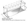BBQ Chicken Wing Leg Grill Rack Even-Heat with Drip Pan Multipurpose Stainless Steel Roasting Holder Set