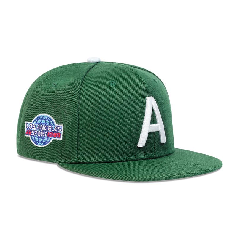 Children Letter A Side Earth Embroidery Flat Top Baseball Hat Cotton Outdoor Hip Hop Caps Boys and Girls Hats Snapback Cap