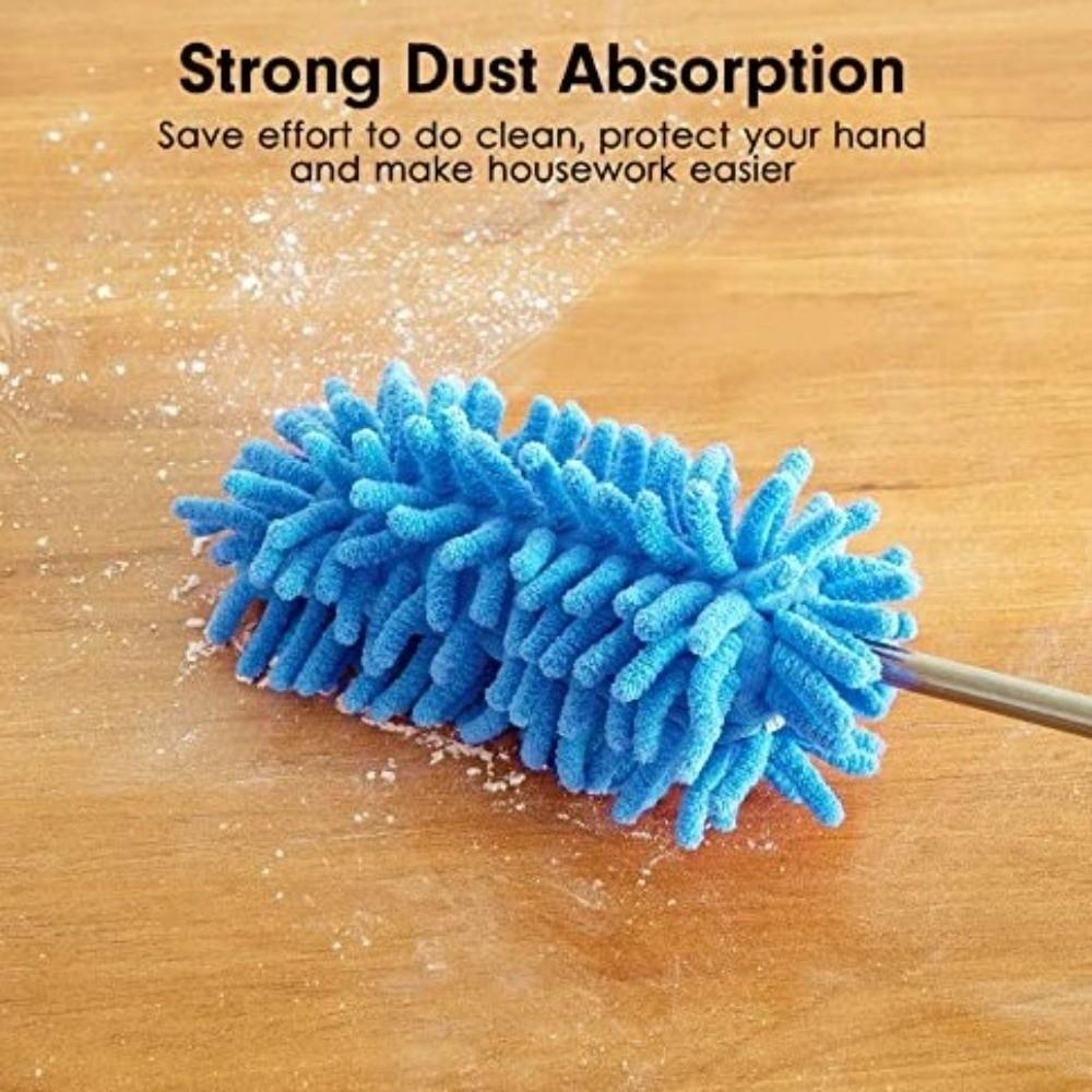 2 Pieces Extendable Cleaning Duster Replaceable Head Telescopic Dust Brush Furniture Dusting