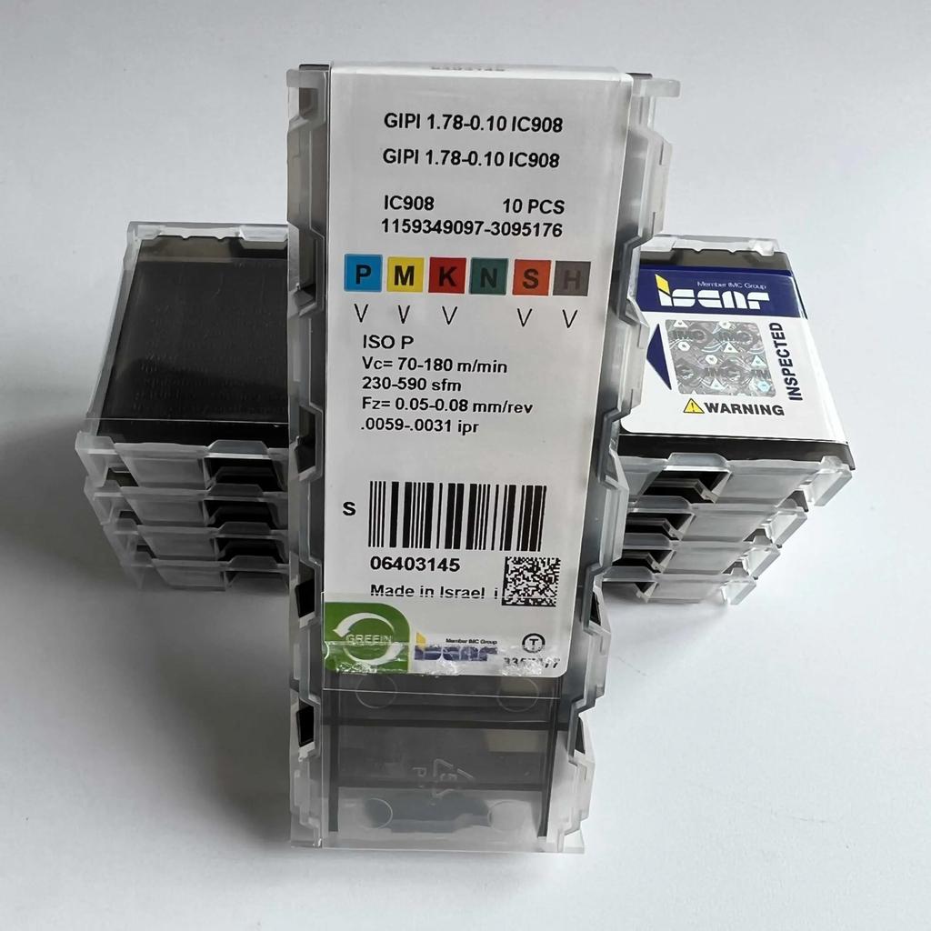 GIPI1.78-0.10 IC908 Industrial Indexable Carbide Inserts 10 Pcs