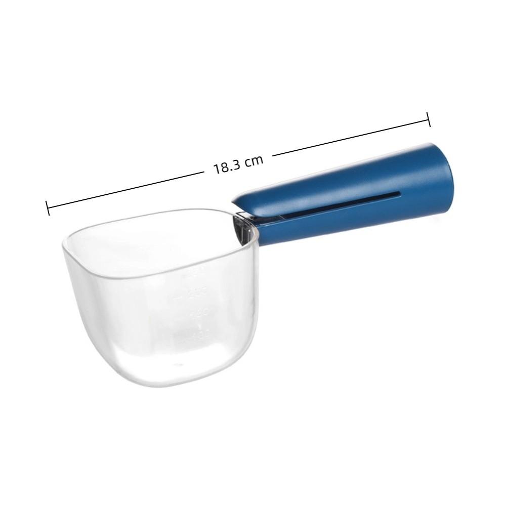 with Measurement Pet Food Scoop With Sealed Bag Clip Pet Feeding Pet Food Measuring Scoop Transparent Dual-Function Food Scoop