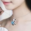 Heart Round Pendant Necklace Fashion Panda Necklace Collar Jewelry Gift Chokers Shape Zircon Bear Necklace Women Charm Chain