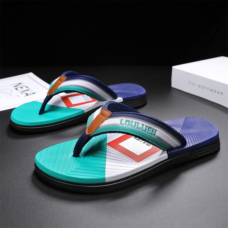 Модные высококачественные летние пляжные шлепанцы Модные мужские шлепанцы Мужские повседневные дышащие нескользящие пляжные тапочки Мужские летние уличные