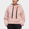 Adidas Originals Fashion Plush Fur Lined Hooded Casual Daily Outerwear Jacket Women Soft Pink GM1469