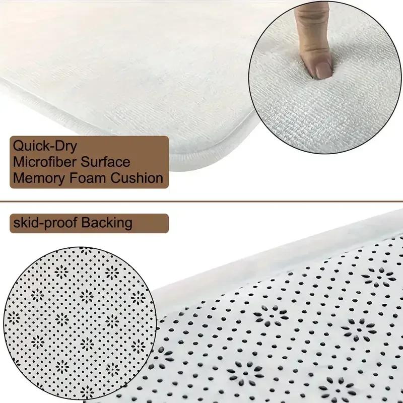 Welcome Floral Home Letter Pattern Door Mat, Non-slip Soft Floor Mat, Decorative Carpet for Home Living Room Bedroom Kitchen