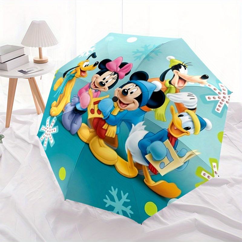 1pc Mickey Mouse Automatic Folding Umbrella, 8-Rib Portable & Foldable Design, All-Season Use, Highqualityy0722149